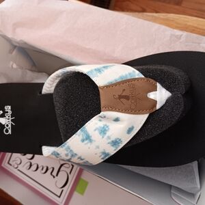 Corkys Black and Blue Tie-Dye Sandals